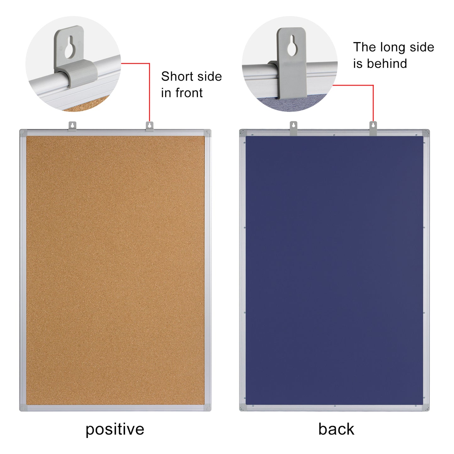 Cork Board 24x36 , Notice Cork Bulletin Board, Cork board with Aluminum Frame and Push Pins for Display