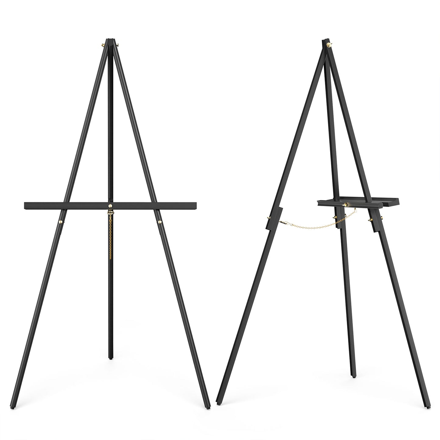 A-Frame Tripod Easel Stand, Wooden Display Easel with Adjustable Canvas Holder, Floor Easel for Wedding Signs, Posters, Paintings, Artwork, display