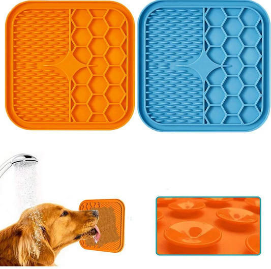 Licking Mat for Dogs and Cats, Premium Lick Pad with Suction Cups for Dog Anxiety Relief, Slow Feeder Dog Bowls for Boredom Reducer, Dog Food Mat Perfect for Bathing Grooming etc.