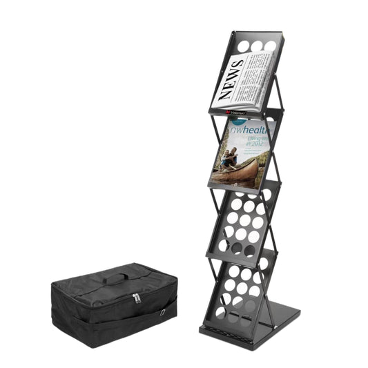 iron magazine holder stand Foldable Magazine Rack Catalog Literature Rack Brochure Display Stand Heavy Duty Show Rack Brochure Rack for Office Retail Store