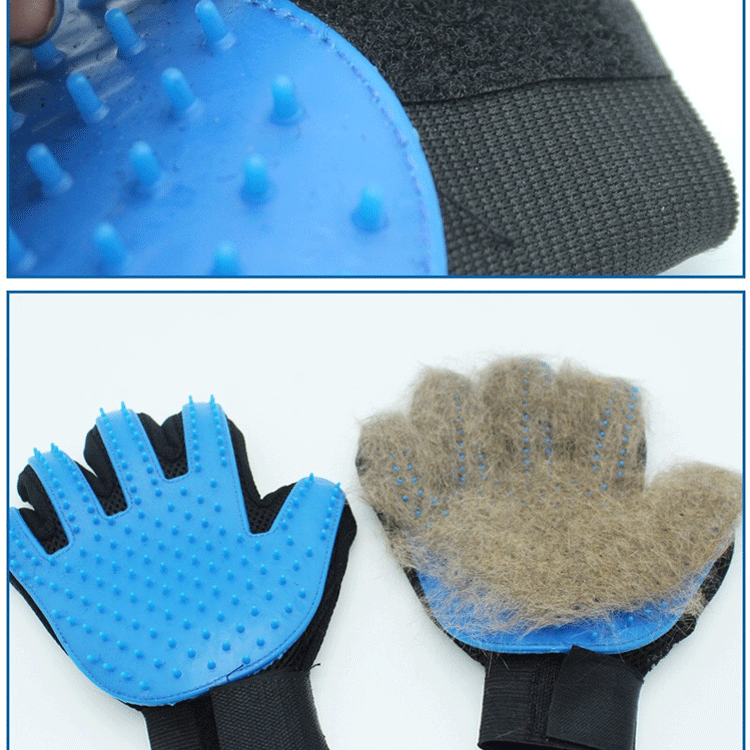 Pet Grooming Glove - Gentle Deshedding Brush Glove - Efficient Pet Hair Remover Mitt,Enhanced Five Finger Design,Perfect for Dog & Cat