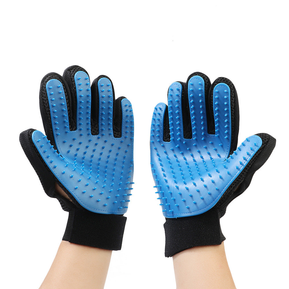 Pet Grooming Glove - Gentle Deshedding Brush Glove - Efficient Pet Hair Remover Mitt,Enhanced Five Finger Design,Perfect for Dog & Cat