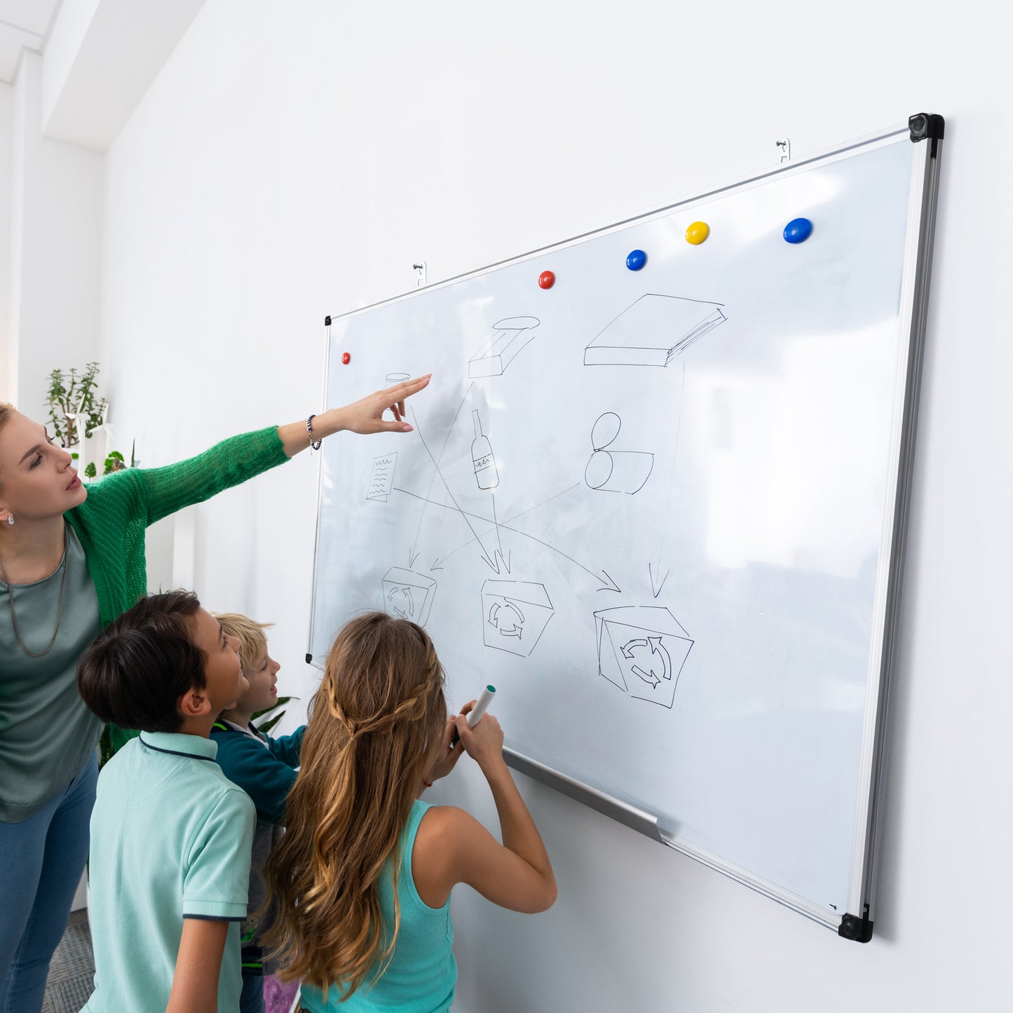 magnetic whiteboard Dry Erase Board, Aluminum Frame White Board with magnets