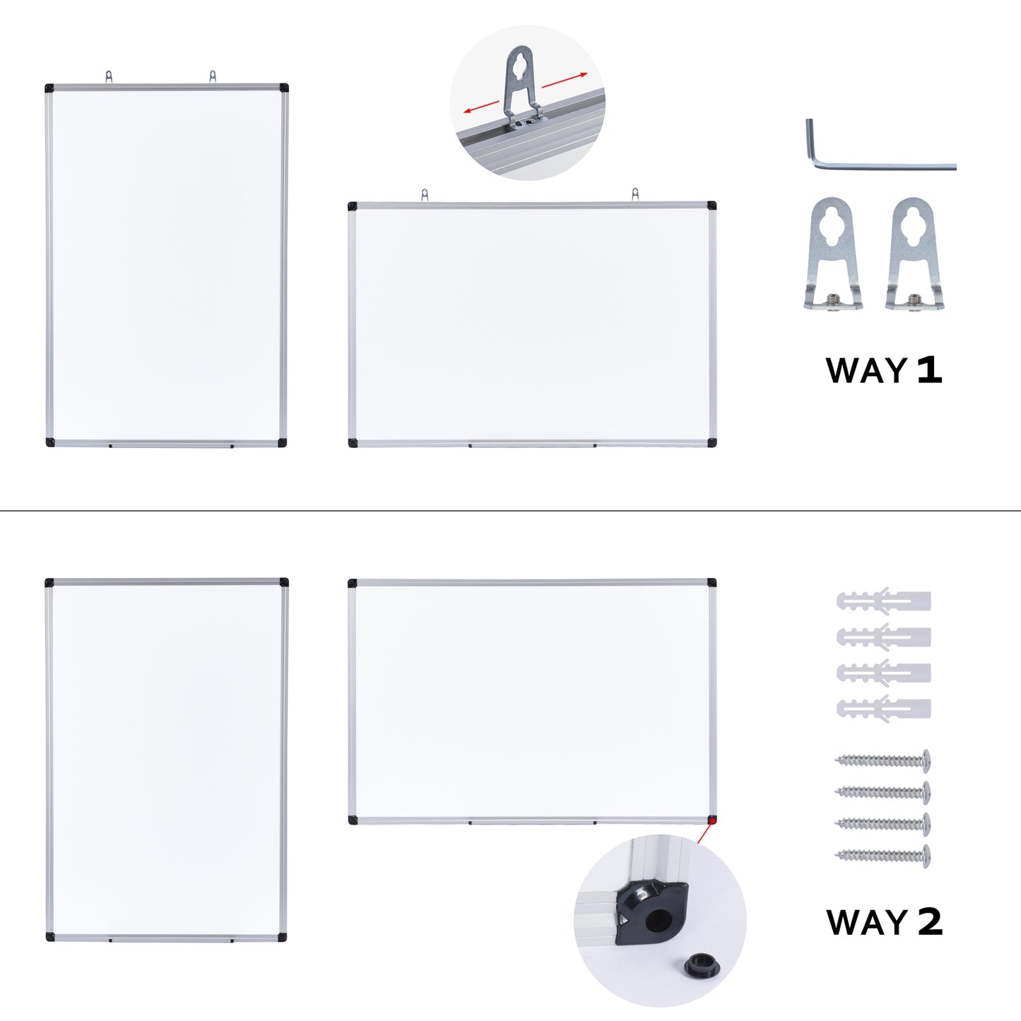 magnetic whiteboard Dry Erase Board, Aluminum Frame White Board with magnets