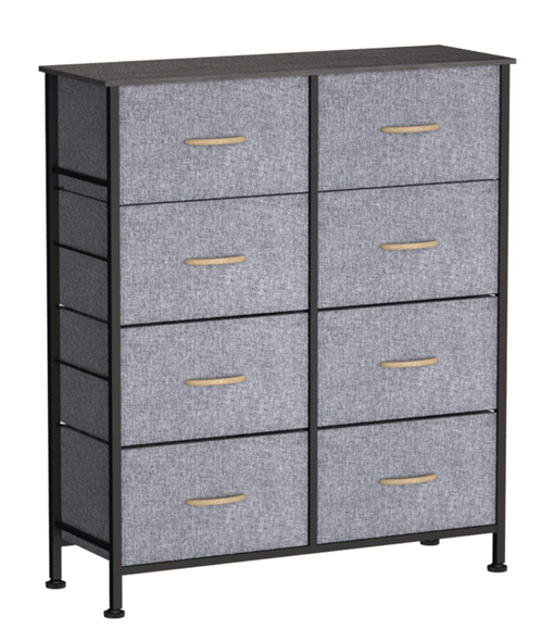 storage cabinet ,Drawer Dresser, Fabric Storage Tower for Bedroom, Nursery, Entryway, Closets, Tall Chest Organizer Unit with Textured Print Fabric Bins, Steel Frame, Dark Grey