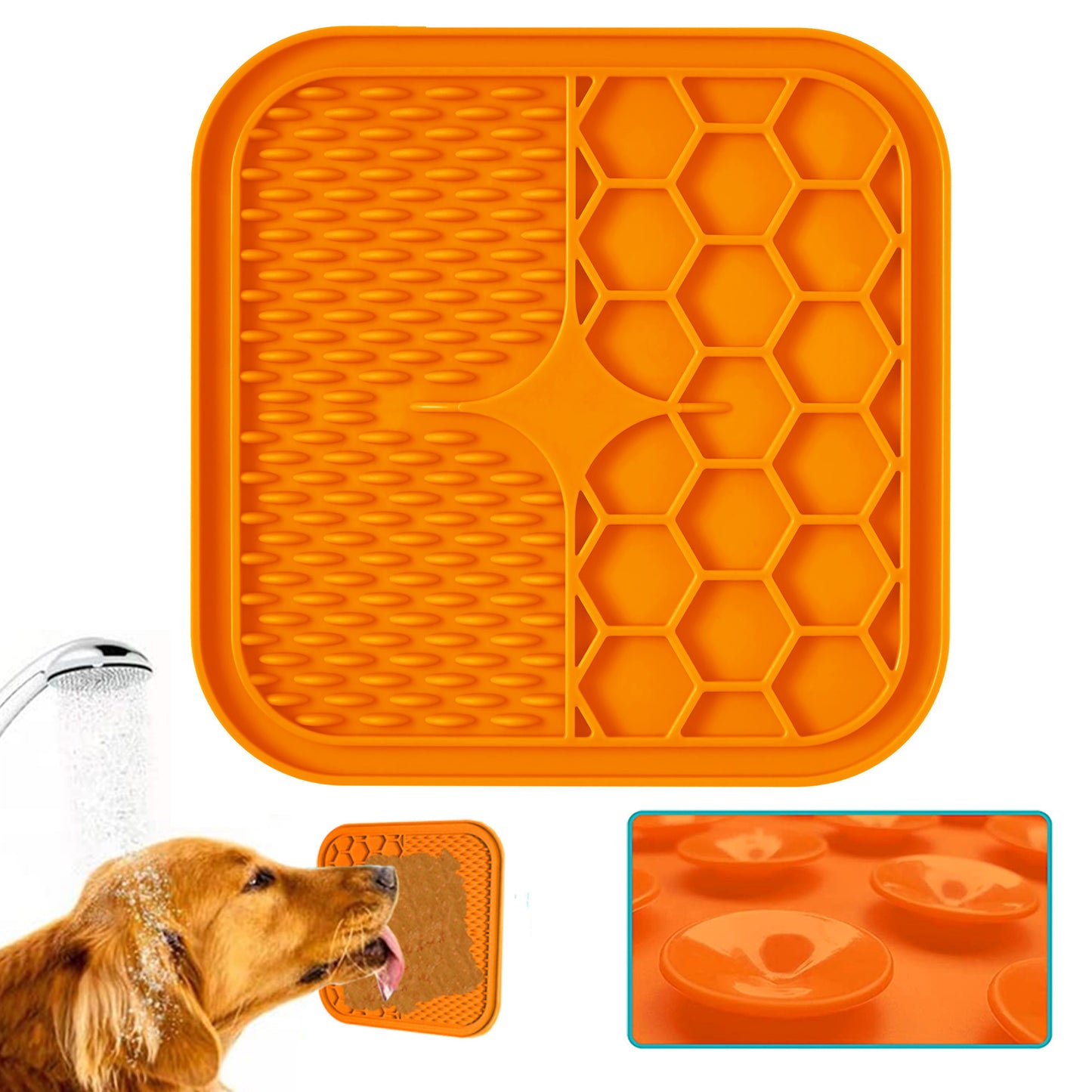 Licking Mat for Dogs and Cats, Premium Lick Pad with Suction Cups for Dog Anxiety Relief, Slow Feeder Dog Bowls for Boredom Reducer, Dog Food Mat Perfect for Bathing Grooming etc.