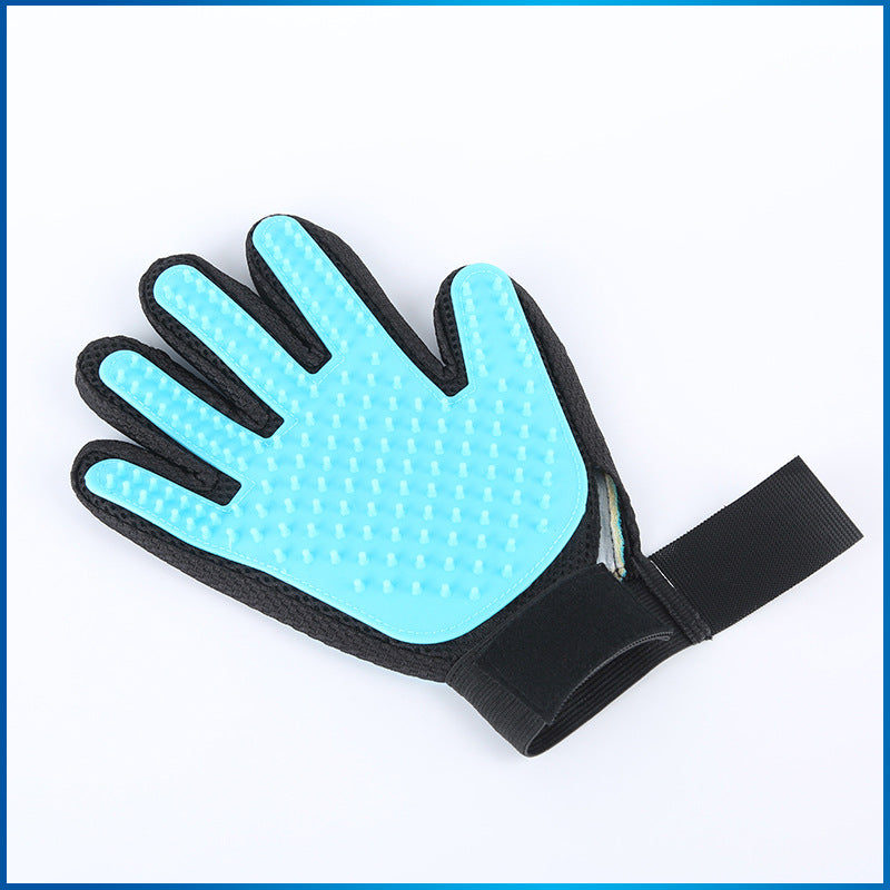 Pet Grooming Glove With Hanger,Gentle Deshedding Brush Glove for Hair removal,Bathing and Massaging Dogs, Cats ,pet supplies